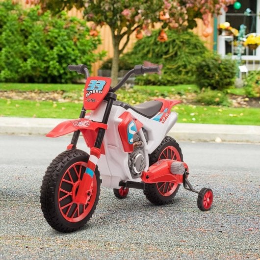 Homcom Moto Eléctrica con Dos Ruedas de Equilibrio Roja