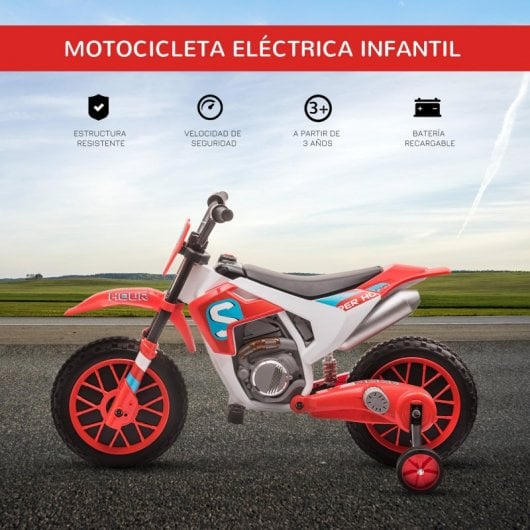 Homcom Moto Eléctrica con Dos Ruedas de Equilibrio Roja