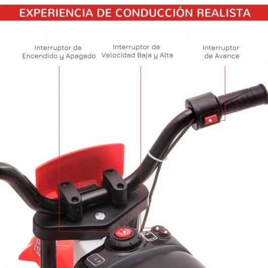 Homcom Moto Eléctrica con Dos Ruedas de Equilibrio Roja