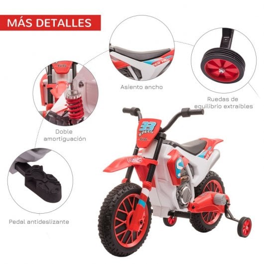 Homcom Moto Eléctrica con Dos Ruedas de Equilibrio Roja