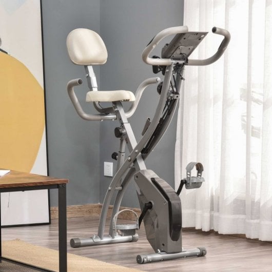 Homcom Bicicleta Estática Plegable Gris