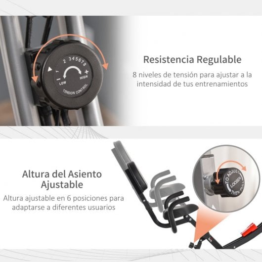 Homcom Bicicleta Estática Plegable Gris
