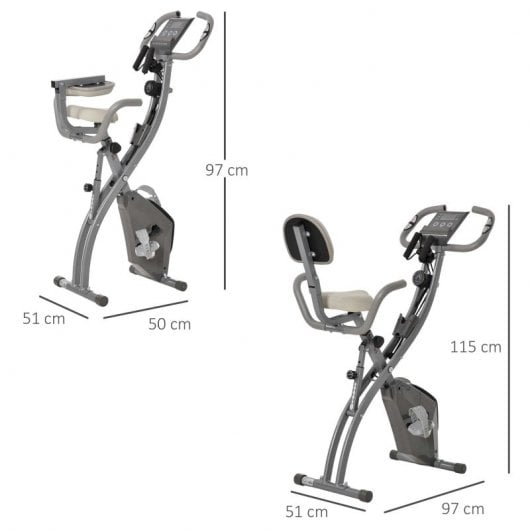 Homcom Bicicleta Estática Plegable Gris