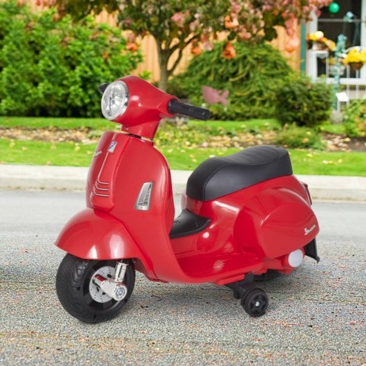 Homcom Vespa Moto Eléctrica con Bocina Roja
