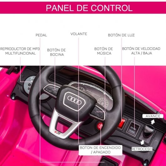 Homcom Audi RS Q8 Coche Eléctrico 6V Rosa