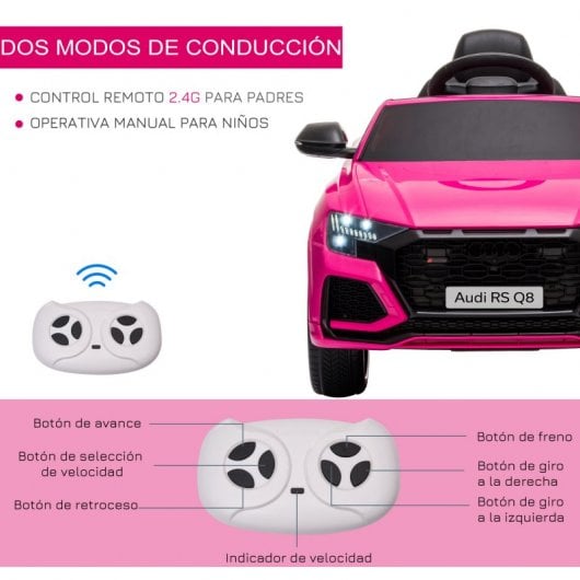 Homcom Audi RS Q8 Coche Eléctrico 6V Rosa