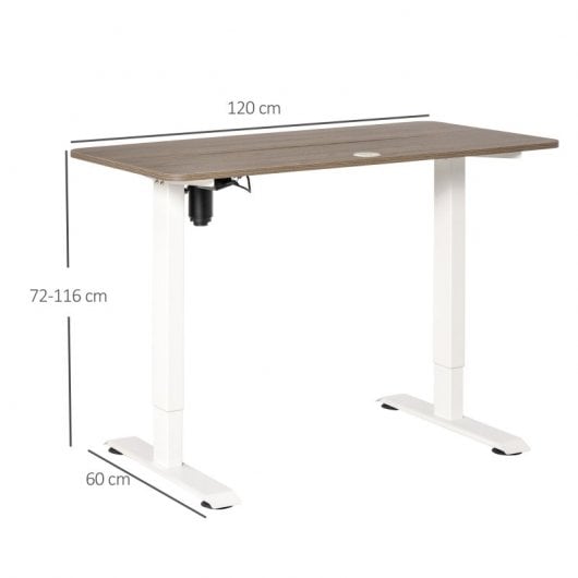 Vinsetto Mesa de Escritorio Eléctrico 120x60x116cm Blanco