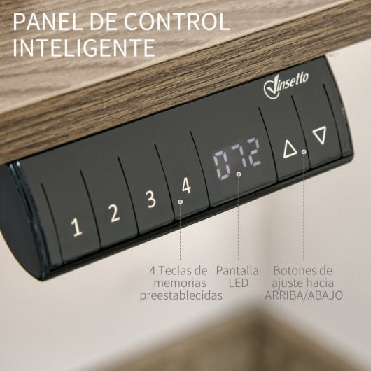 Vinsetto Mesa de Escritorio Eléctrico 120x60x116cm Blanco