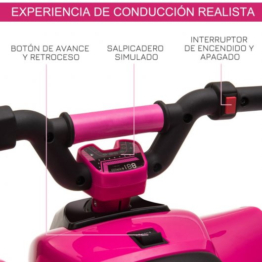 Homcom Quad Eléctrico 6V Rosa