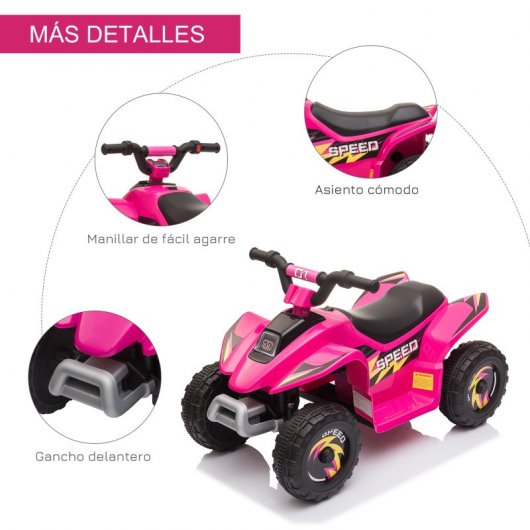 Homcom Quad Eléctrico 6V Rosa