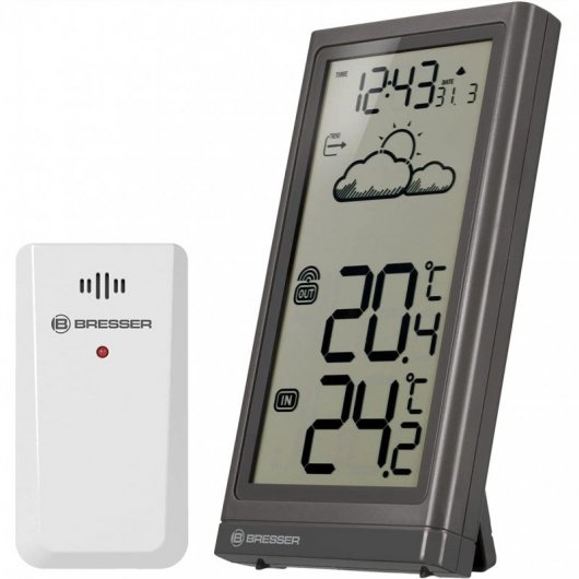 Bresser Meteo Temp Estación Meteorológica + Sensor Exterior Gris