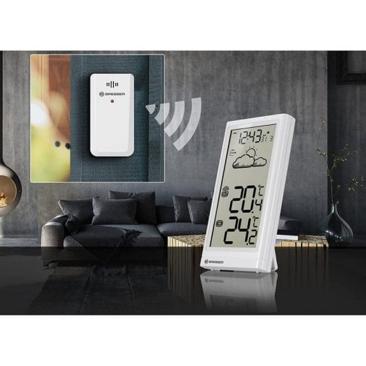 Bresser Meteo Temp Estación Meteorológica + Sensor Exterior Blanco