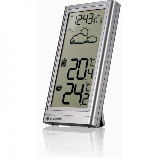 Bresser Meteo Temp Estación Meteorológica + Sensor Exterior Plata