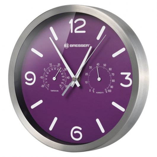 Bresser MyTime DCF Reloj Termohigrómetro 25cm Morado