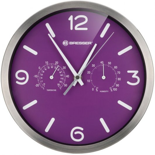 Bresser MyTime DCF Reloj Termohigrómetro 25cm Morado