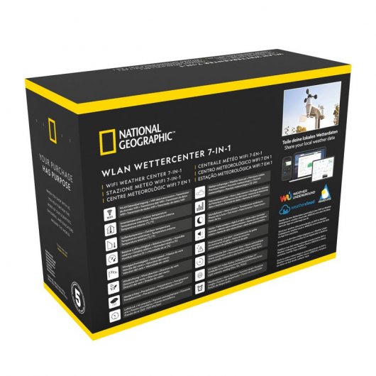 National Geographic Centro Meteorológico WiFi con Sensor Profesional 7 en 1