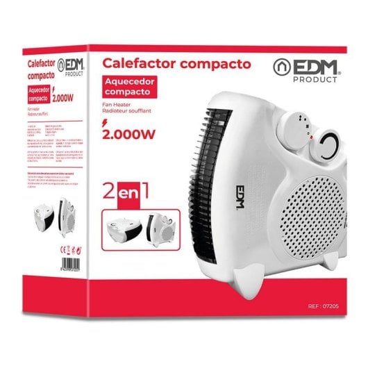 Aquecedor Termoventilador EDM Product 07205 2000W Compacto Proteção Sobre-aquecimento