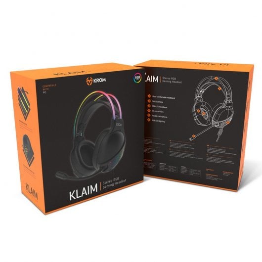 Krom KLAIM RGB Auriculares Gaming Negros