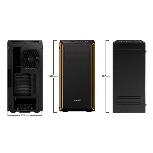 Be Quiet! Pure Base 600 Vidrio Templado USB 3.1 Negro/Naranja