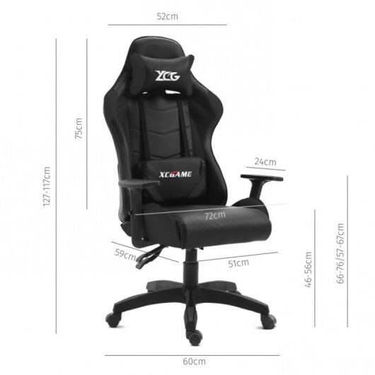 Mc Haus Silla Gaming Ergonómica Negra