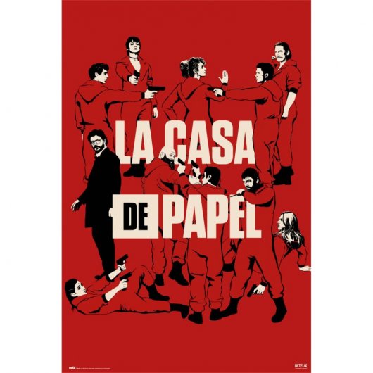 Erik Maxi Póster La Casa De Papel Personajes Rojo 91.5x61 cm