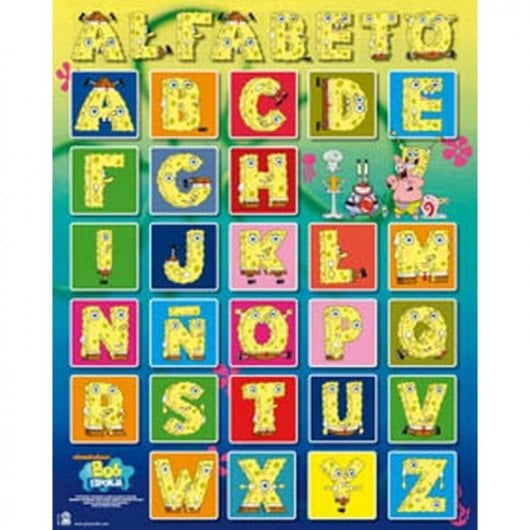 Erik Mini Póster Bob Esponja Alfabeto 50x40 cm