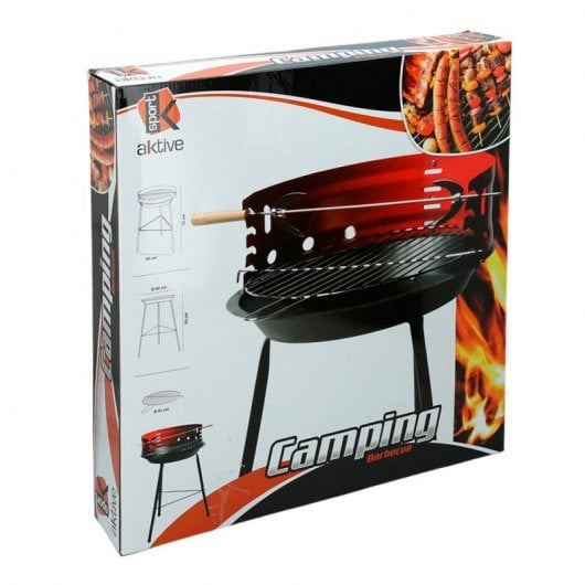 Aktive Sport Camping Barbacoa de Carbón 42cm Rojo/Negro
