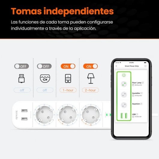 Tenda SP15 Smart Plug Wi-Fi Ciabatta intelligente con 3 prese e 2 USB