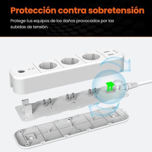 Tenda SP15 Enchufe Inteligente Wi-Fi Smart Power Strip con 3 Zócalos y 2 USB