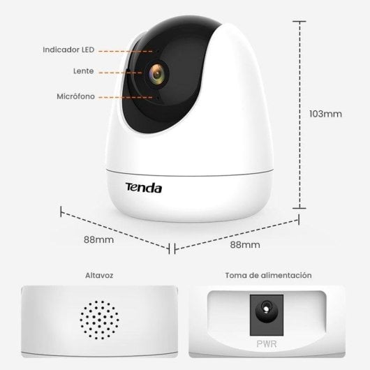 Caméra de surveillance Tenda CP3 FullHD Vision Nocturne Intérieure Audio Bidirectionnel IA