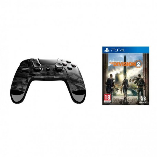 Gioteck VX-4 Comando Sem Fios Cinzento Camuflado + The Division 2 PS4