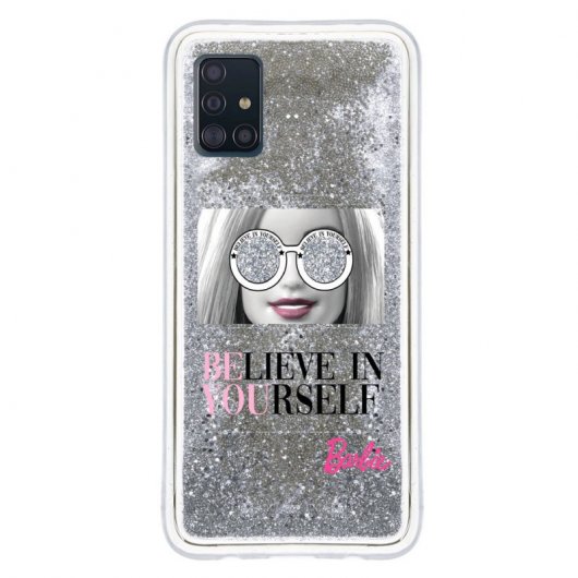 Funda Oficial de Mattel Barbie Believe In Yourself Liquida Plateada para Samsung Galaxy A71