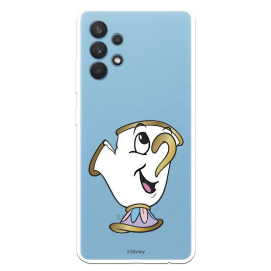 Funda Oficial de Disney Chip Potts Silueta Transparente La Bella y la Bestia para Samsung Galaxy A32 4G