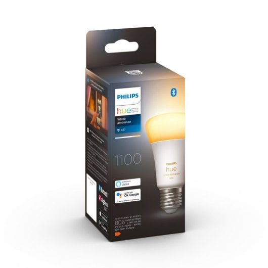 Philips Hue White Ambiance Bombilla LED Inteligente E27 8W Luz Blanca Cálida a Fría