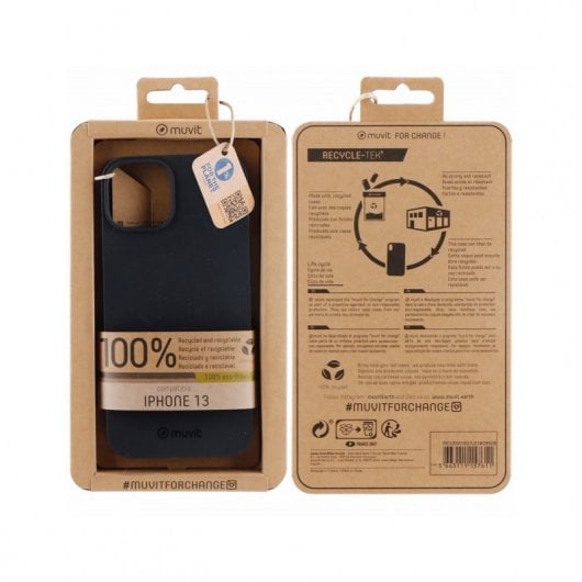 Coque Recicletek Muvit for Change noire pour iPhone 13