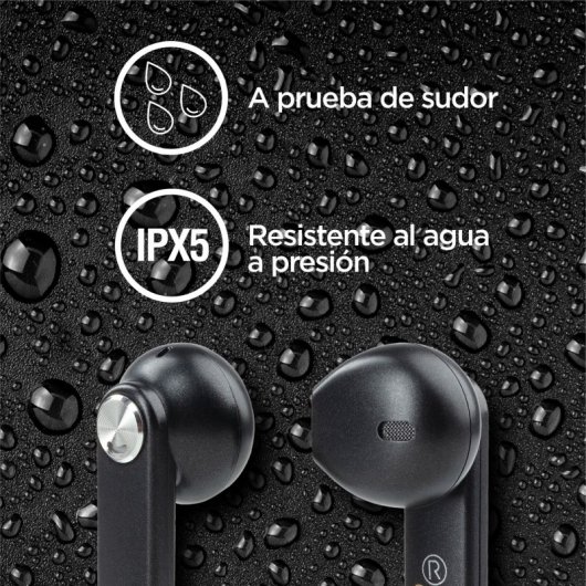 Cuffie wireless Ksix Leaf con microfono Nero