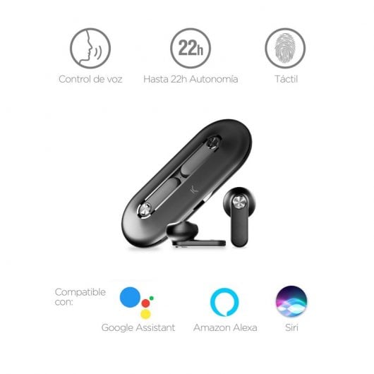 Mobile Tech Leaf Auriculares Sem Fios com Microfone Pretos