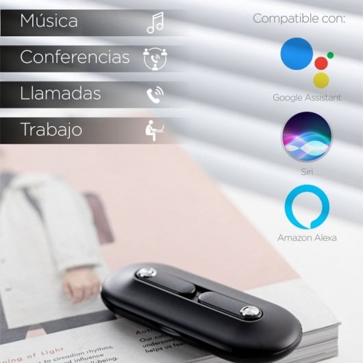 Cuffie wireless Ksix Leaf con microfono Nero