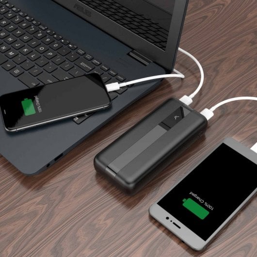 Ksix Powerbank 20000 MaH Power Delivery 20W + Cable USB-C Negro