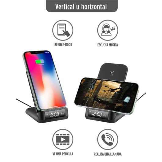 Caricabatterie wireless Ksix QiCK 5/10/15 W Nero