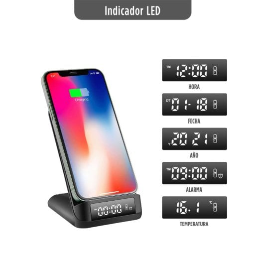 Ksix Cargador Inalámbrico QiCK 5/10/15 W Negro