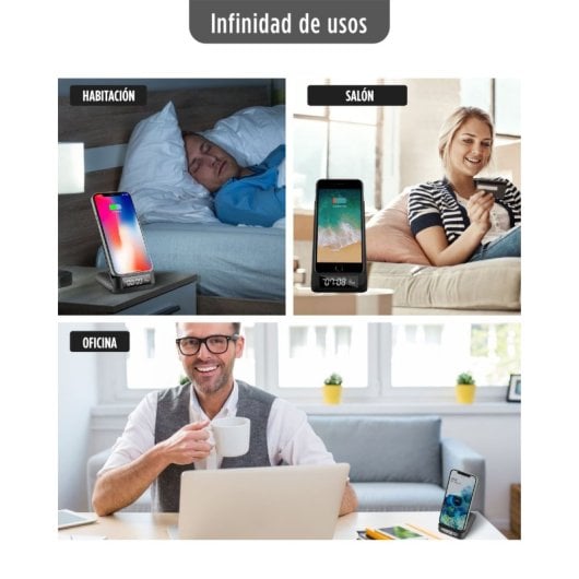 Ksix Cargador Inalámbrico QiCK 5/10/15 W Negro