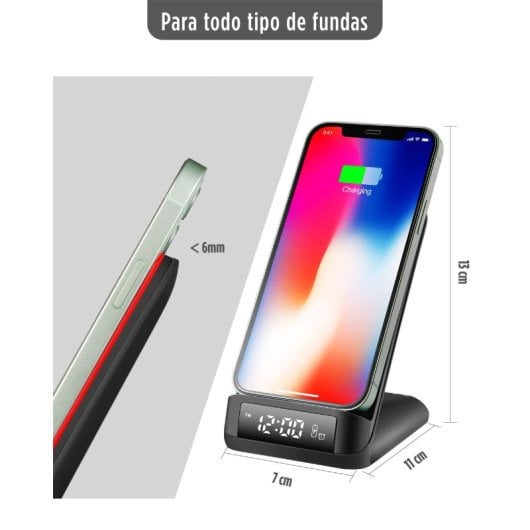Ksix Cargador Inalámbrico QiCK 5/10/15 W Negro