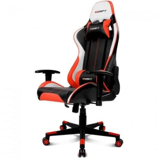 Drift DR175RED Sedia Gaming Nera/Rossa - Reclinabile, Ergonomica, 2D, 150 kg, Nylon, Foam PU, 125-135 cm