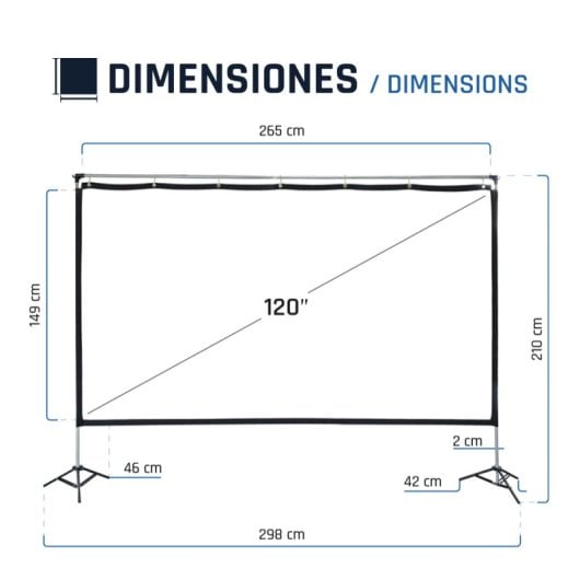 iggual Pantalla Exterior Portable 120" 265x149 cm