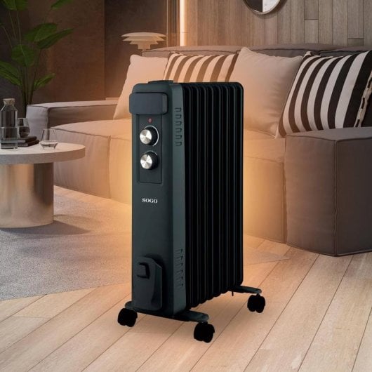 Sogo Radiador de Aceite 9 Elementos Negro