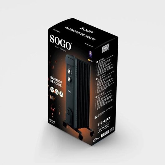 Sogo Radiador de Aceite 9 Elementos Negro