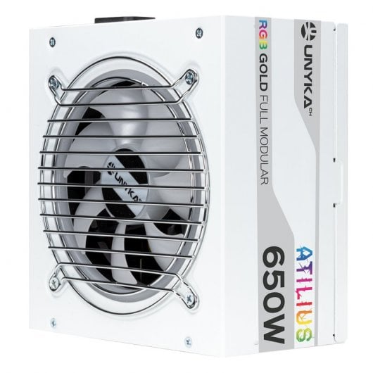UNYKAch Atilius RGB Fuente de Alimentación 650W Eficiencia 90% Full Modular Blanca