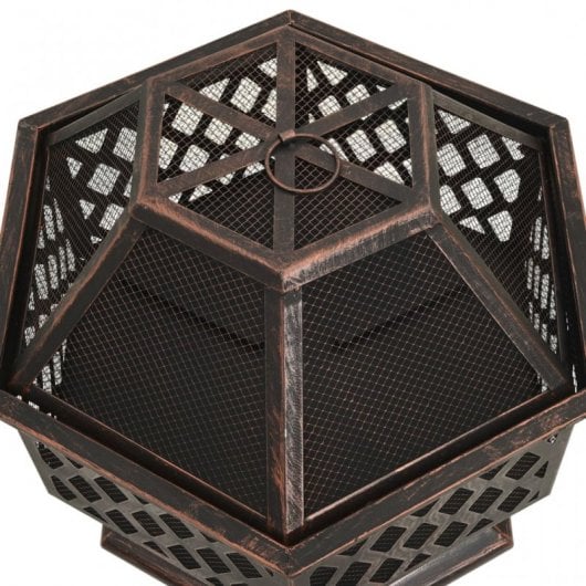 VidaXL Brasero Rústico con Atizador XXL 62x54x56cm Acero