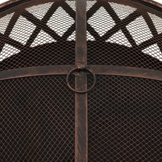 VidaXL Brasero Rustique avec Tisonnier XXL 76cm Acier